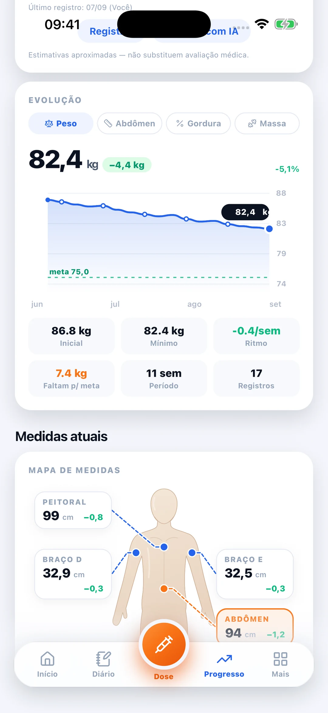 meuMON — Seu progresso